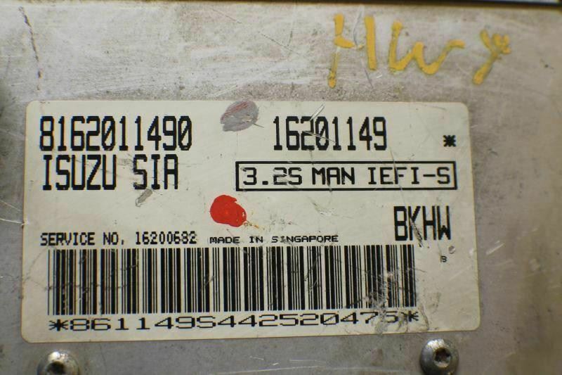 1995 Isuzu Rodeo 3.2L MT Engine Control Unit ECU 8162011490 Module 48 ...