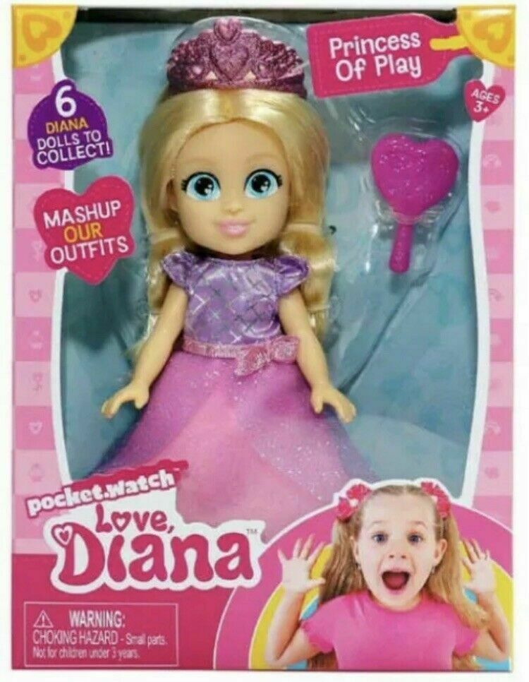Love, Diana Mashups 6 Doll & Brush Pocket-Watch - New - Princess of Play