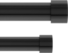 Umbra Cappa Double Curtain Rod, Includes 2 66 to 120-Inch, Brushed Black - $57.65