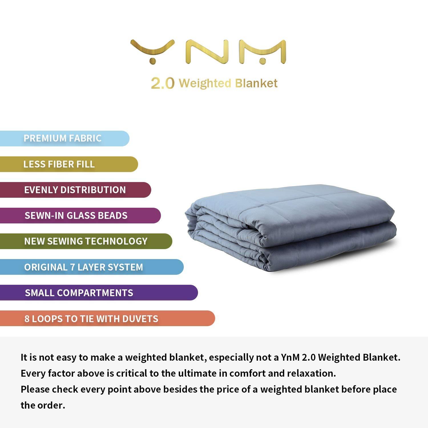 YnM Cooling Weighted Blanket, Natural Bamboo Viscose Dark Grey