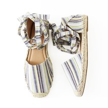 Layout yellow canvas ankle tie espadrille flat sandal 07 thumb200