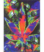 Psycho Leaf Poster Flag Psychedelic Peace Logo  - $14.99