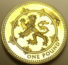 Great Britain Pound, 1994 Cameo Proof~Rampant Lion~Edge Incription~Free ... - $21.75