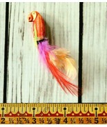 vintage real feather tail parrot bird pin brooch animal - $14.84
