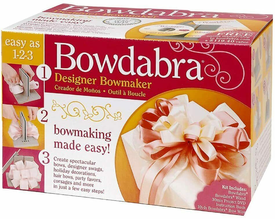 Bowdabra Easy Bow Maker and Craft Tool, Gray Crafting Pieces