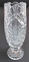 Waterford CUT GLASS signed vase footed old cut in Ireland  - $102.85