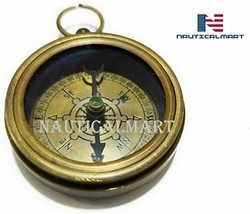 Brass Compass RMS Titanic 1912 Brass Pocket Gift Engraved Compass w/ Wooden Box