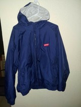 vintage Tri-Mountain Staples Branded Full Zip Blue Hoodie Jacket Long Sleeve XL - $36.86