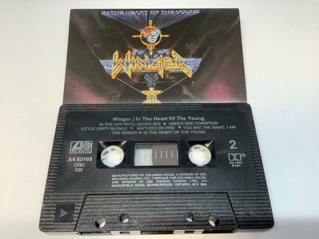 WINGER Cassette Tape IN THE HEART OF THE YOUNG 1990 CBS Records Canada ...