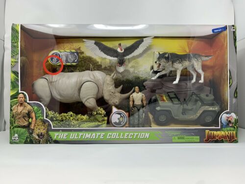 Jumanji THE ULTIMATE COLLECTION RHINO WOLF VULTUR JEEP Figure Set [with ...