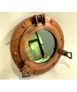 Nautical vintage Porthole Ship Mirror Window Copper Antique Aluminium  - $94.04