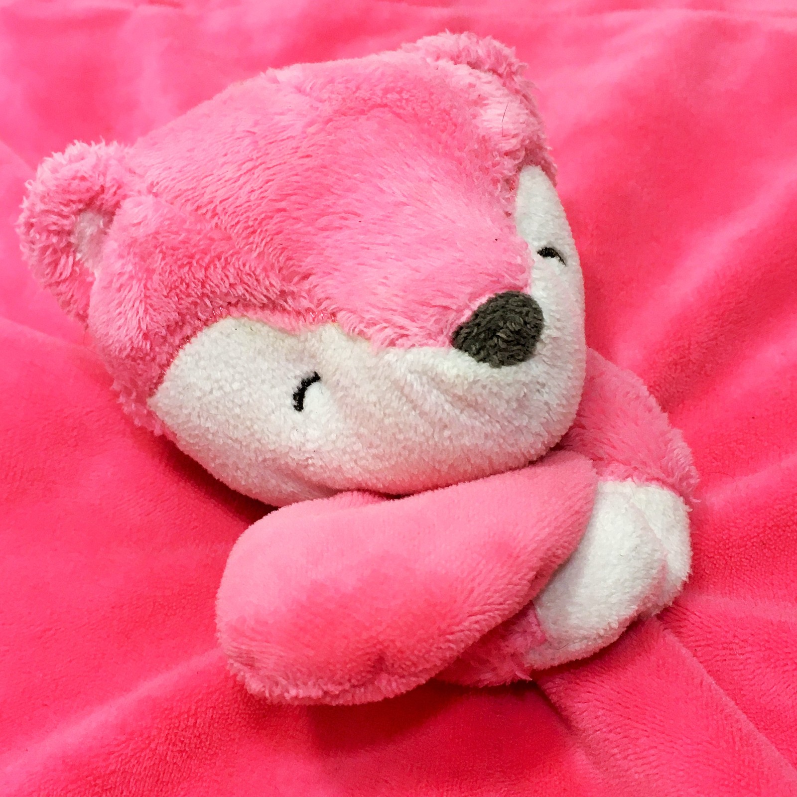 pink fox security blanket