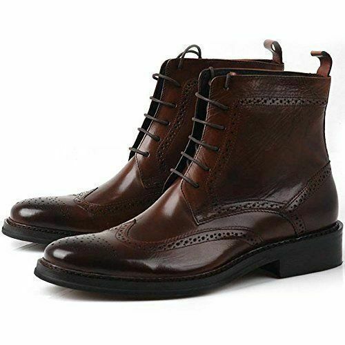 Coffee Brown Color Handmade Lace Up High Ankle Men Party Wear Classic Boots