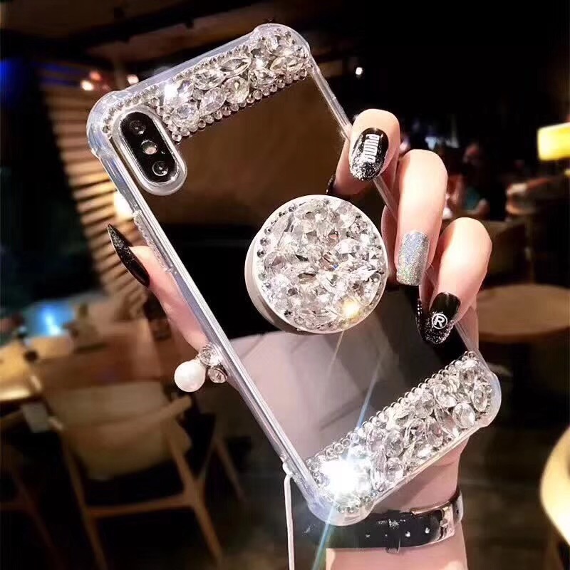 Diamond case Pop Socket Popsockets for Iphone xs xr x 8 7 6 Samsung S9 ...