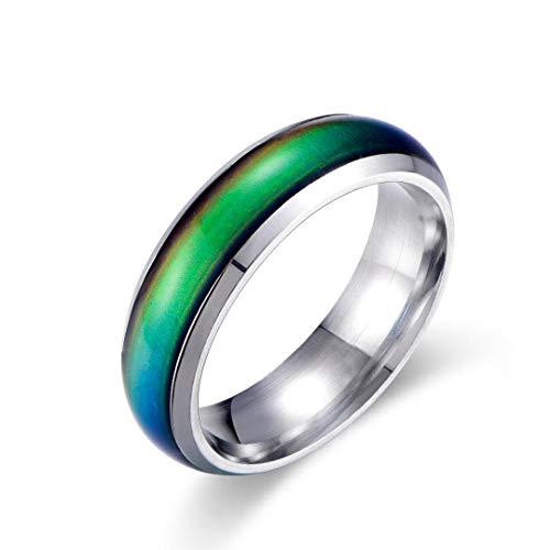 Ello Elli 6MM Color Changing Stainless Steel Mood Ring Silver, 8 ...