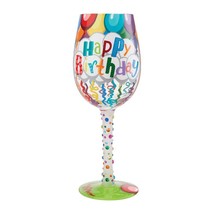 Lolita Wine Glass Birthday Streamers 15 oz 9" High Gift Boxed #6009211 Celebrate image 1
