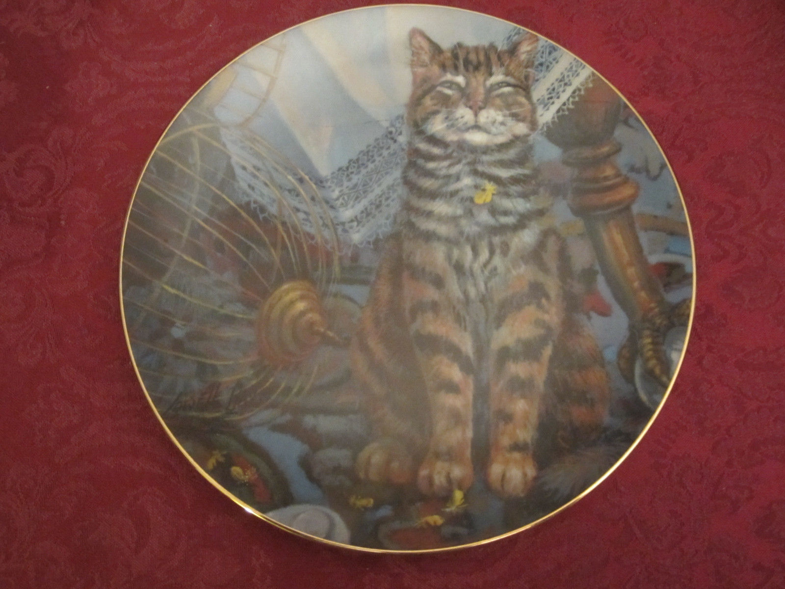 Primary image for FLEW THE COOP Orange Tabby Collector Plate LOWELL DAVIS Schmid RARE Cat Tales