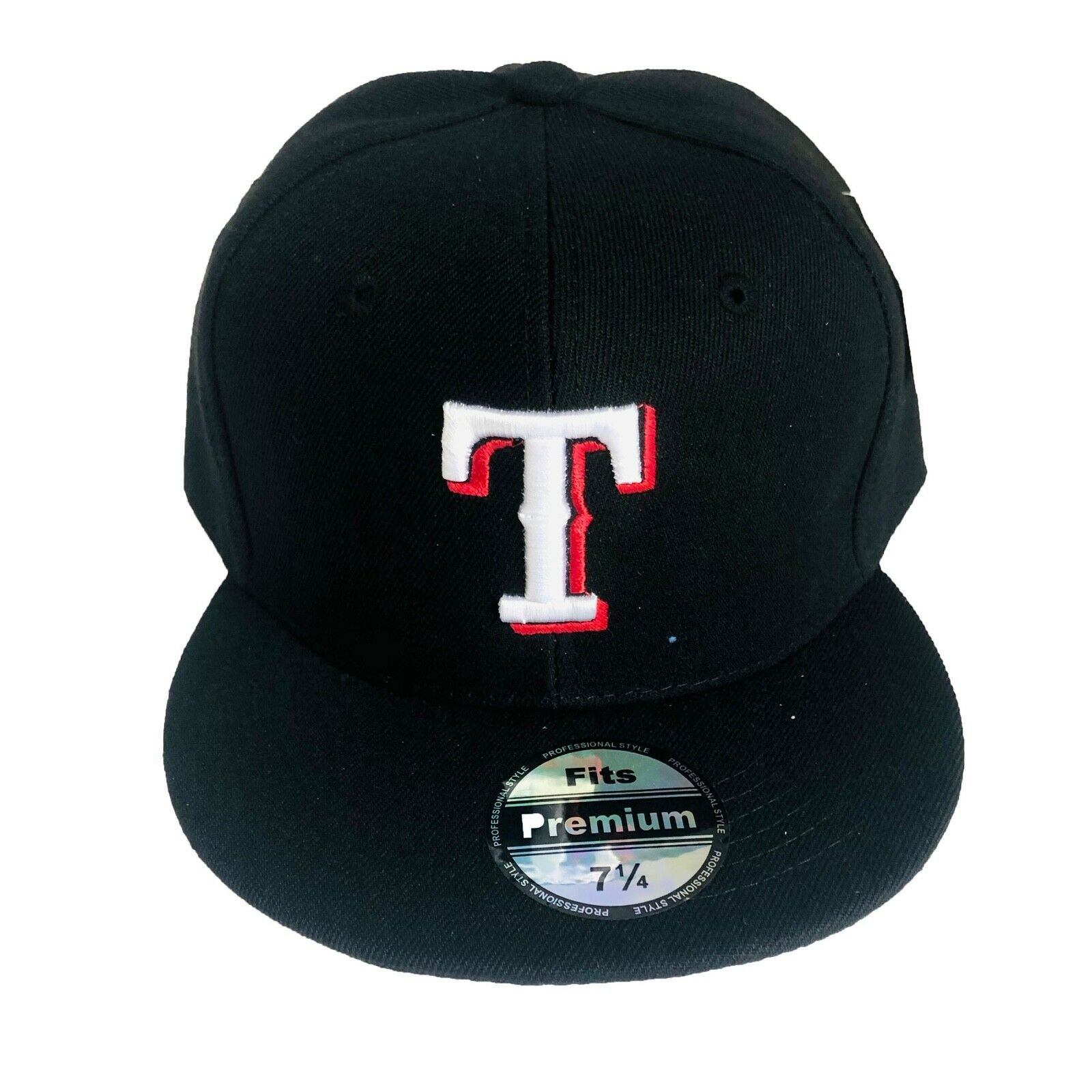 NEW Mens Texas Rangers Baseball Cap Fitted Hat Multi Size Black