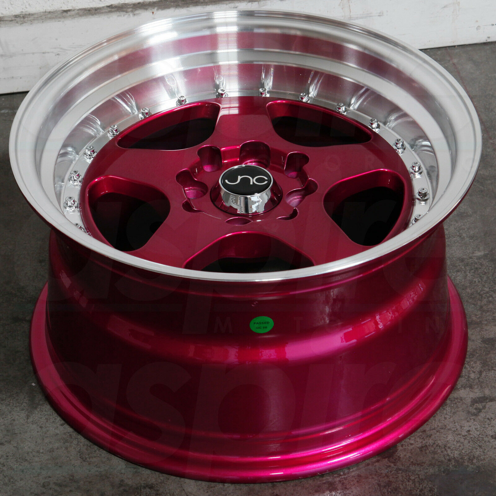 One 17x9 JNC 010 JNC010 5x100 25 Candy Red Machine Lip Wheel Rims - Wheels