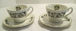 English Tableware &quot;Noel&quot; Set of 2 Fine Cups &amp; Saucers Holly Berries English - $10.99