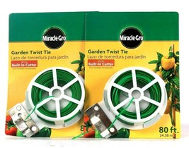 2 Count Miracle Gro Garden Twist Tie 80 Feet With Built In Cutter