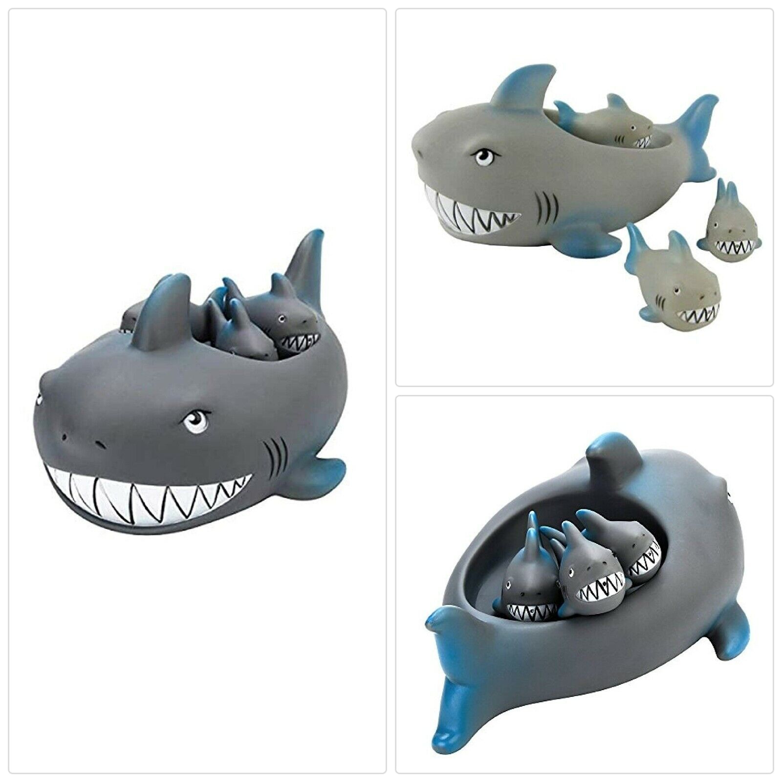 Playmaker Toys Rubber Shark Family Bathtub Pals - Floating Bath Tub Toy ...