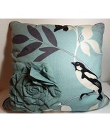Dwell Studio Pillow Decorator Throw Bird Flower Blur Black White Chevron... - $31.68