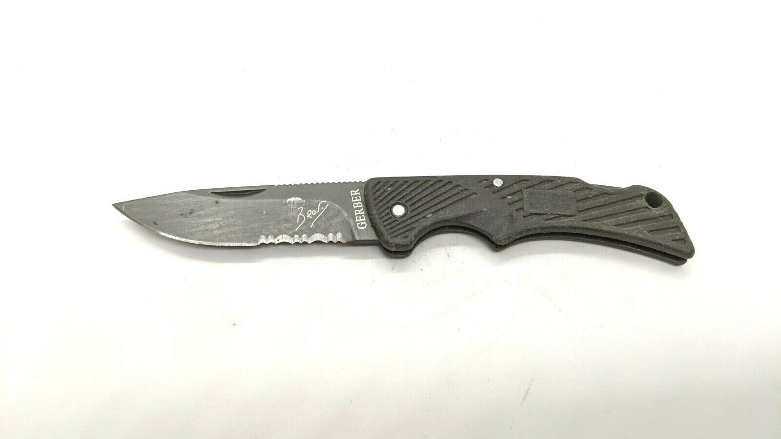Gerber Bear Grylls Compact Scout Folding Pocket Knife Combo Edge Lockback Gray