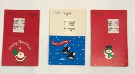Hallmark Christmas Gift Tags Cards Adhesive Santa Snowman Vintage - $8.00