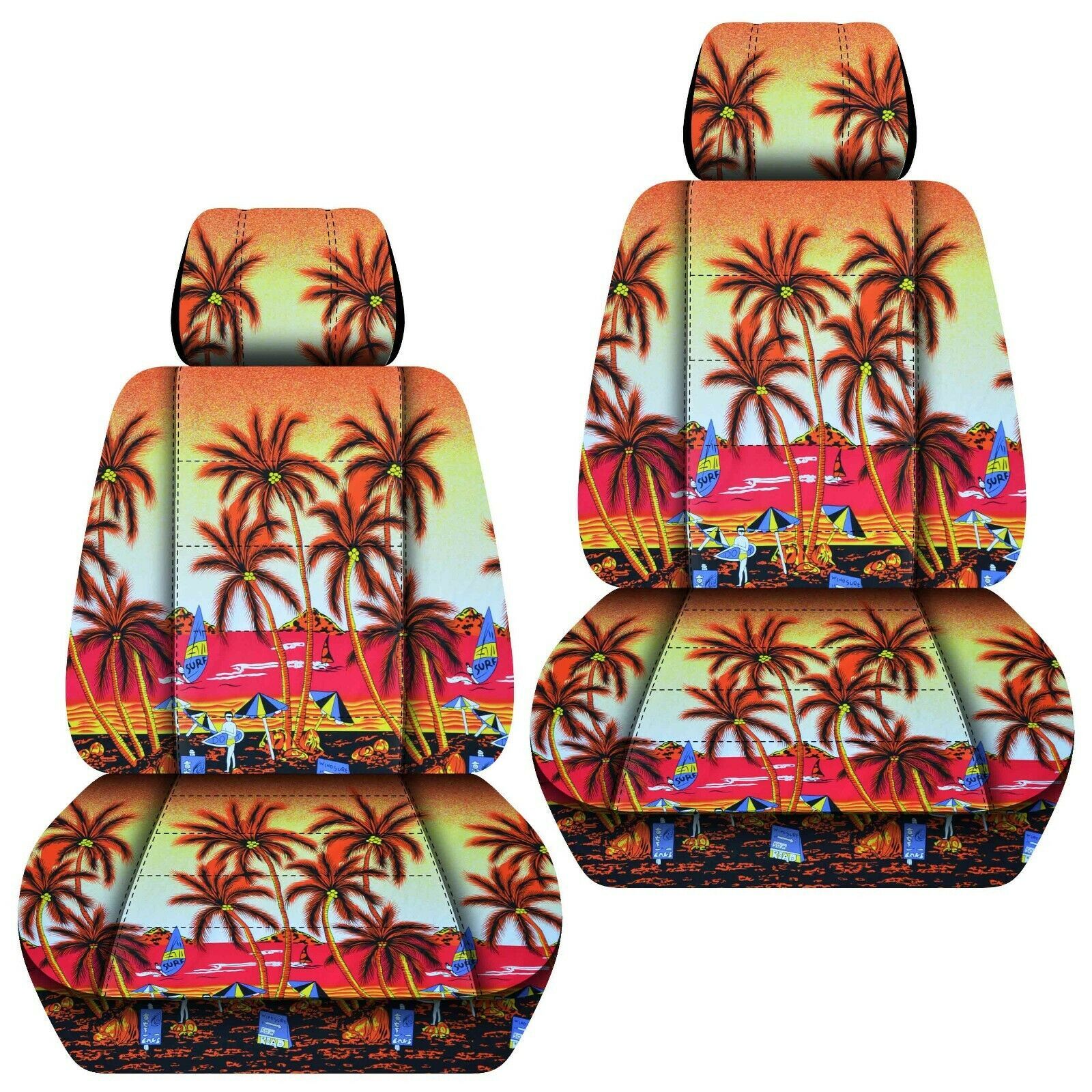 Front set car seat covers fits 20022020 Honda Pilot hawaill red tree Seat Covers