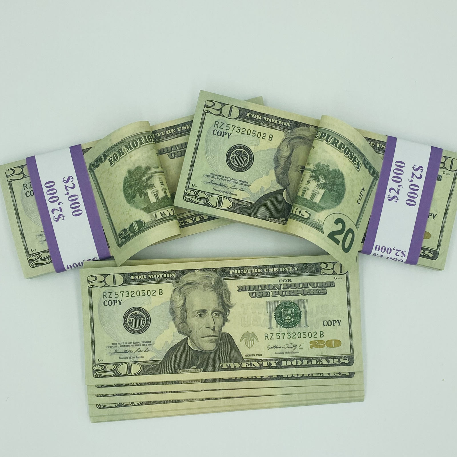 Realistic Prop Money 50 Pcs $20 Double Sided Full Print Realistic looks ...