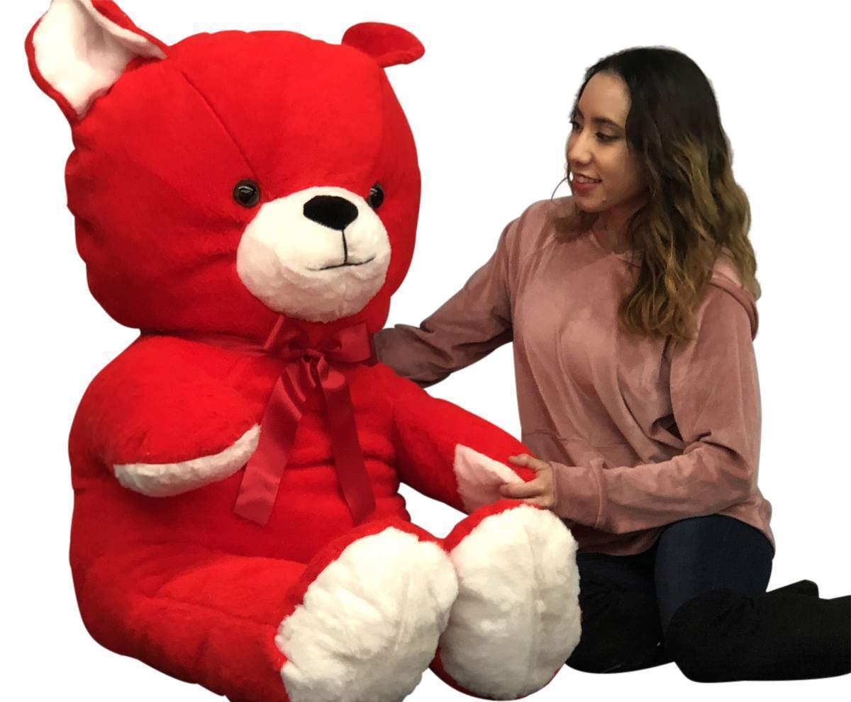 Giant Red Teddy Bear 59 Inch Big Plush Soft Huge Stuffed Animal Weighs