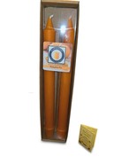 100 Percent  Pure Beeswax 10&quot; Colonial Taper Candle Pair, Pumpkin Pie Sc... - $11.99