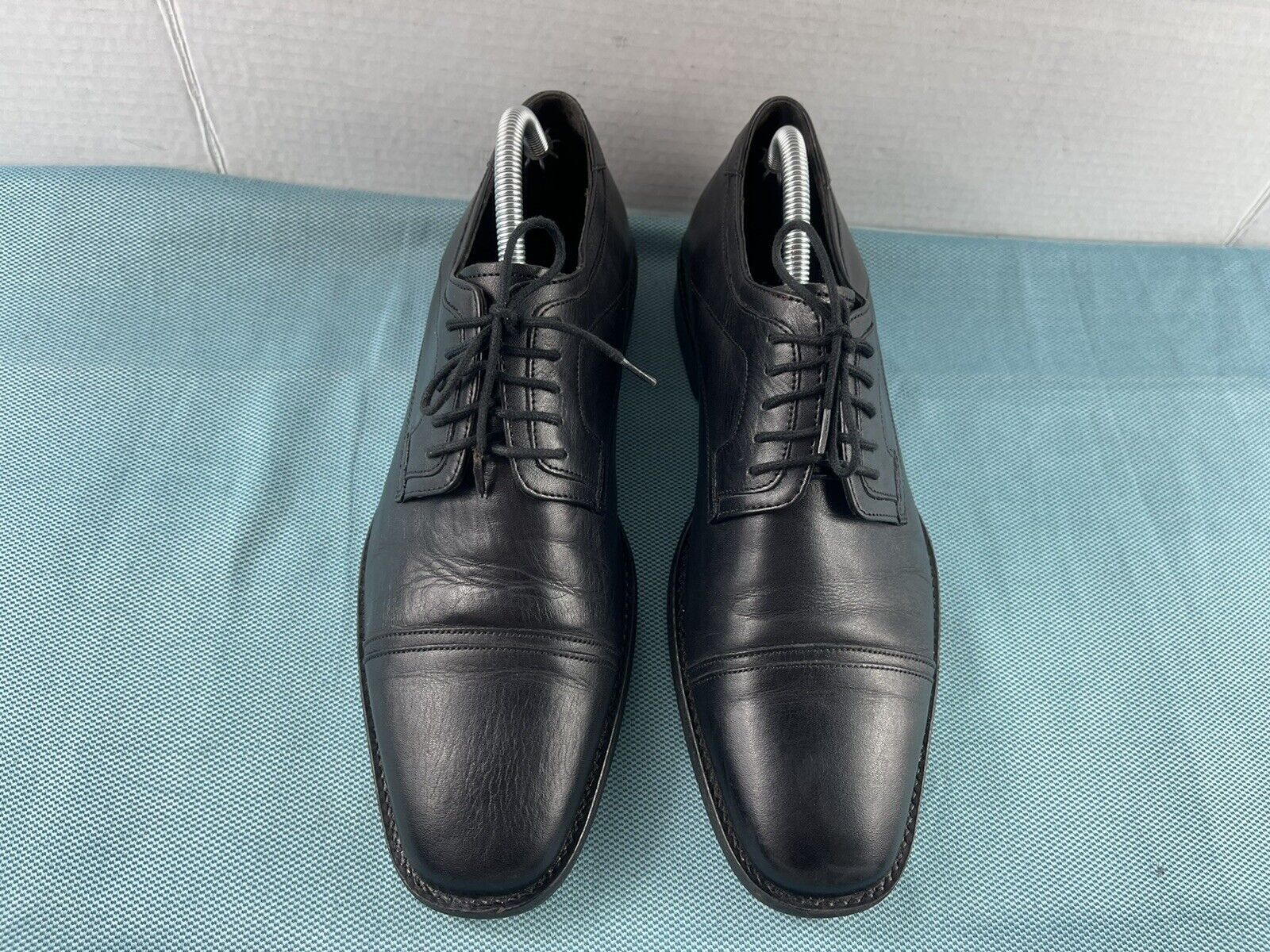 Johnston & Murphy Larsey Mens Dress Shoes Black 9 M Leather Cap Toe Work  Oxfords