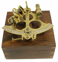 NauticalMart 6" Brass Astrolabe Sextant w/ Decorative Wooden Box: Nautical