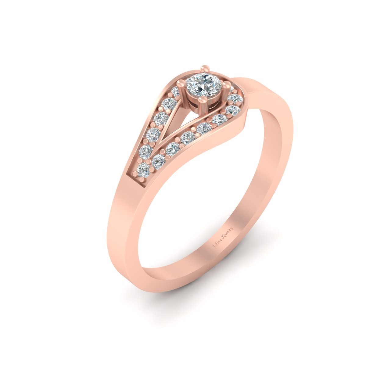 Rose Gold Fn 925 Sterling Silver Engagement Ring Womens Bridal Wedding Jewelry