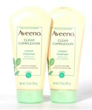 2 Ct Aveeno 5 Oz Clear Complexion Salicylic Acid Acne Treatment Cream Cleanser