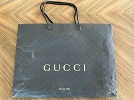 Authentic Classic Gucci Brown Paper Shopping Gift Bag 19 x 14 X 7&quot; - $22.76