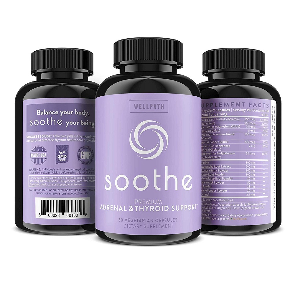 SOOTHE Adrenal Support & Thyroid Support Supplement Natural Formula