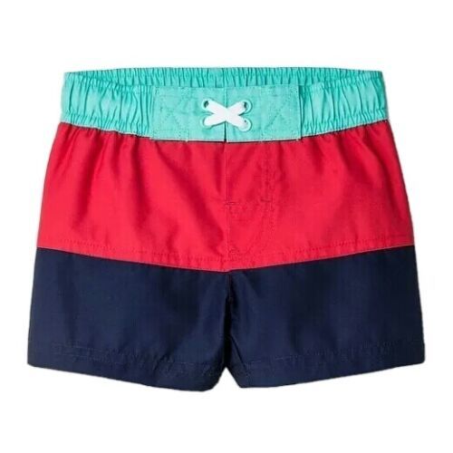 Baby Boys Colorblock Swim Trunk Swimsuit- Cat & Jack - Navy Blue & Red - 9 Month