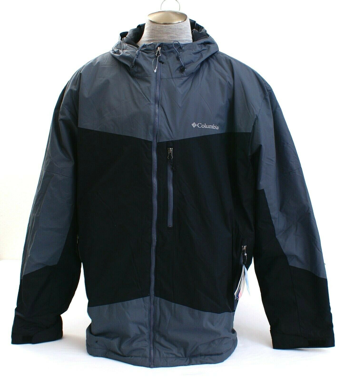 Columbia Gray & Black Wister Slope Thermal Coil Insulated Hooded Jacket ...
