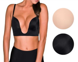 Fullness Women's Ultra Deep Cleavage Push Up Padded Low Cut Plunge V Bra 7018