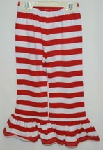 Blanks Boutique Girls Red White Stripe Ruffle Pants Size 18 Months image 2