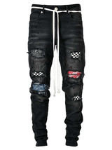 Grid Patchwork Jeans - $41.65