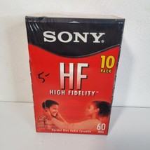 Sony HF 60 Minute Blank Audio Cassette Tapes 10 Pack New Sealed Package - $20.16