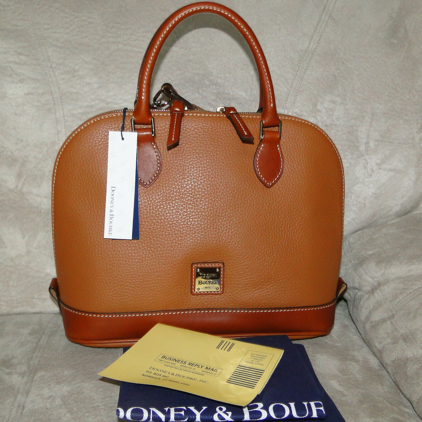 dooney & bourke pebble leather zip zip satchel