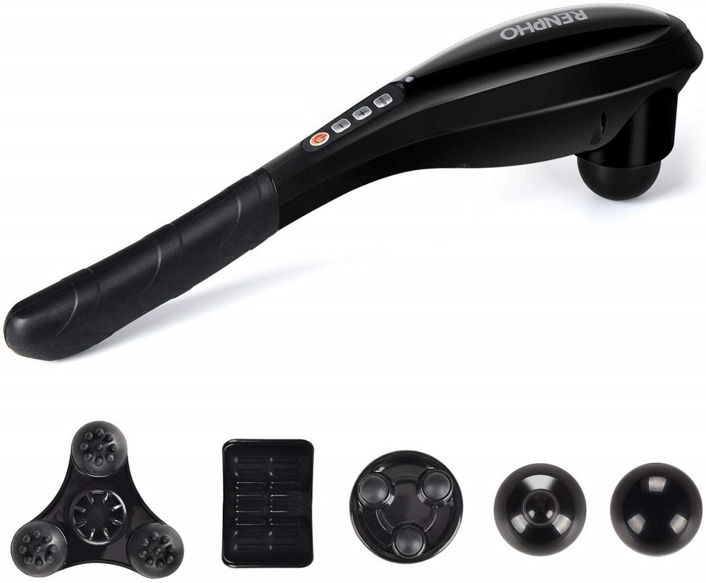 RENPHO Rechargeable Hand Held Deep Tissue Massager - Cordless Electric - Black