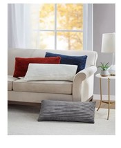 Premier Comfort Corded Plush Decorative Pillow, 14" X 30" -Gray T4103329 - $25.34