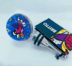 Romero Britto  Bottle Stopper Flying Heart Blue Rare Retired Collectible #331461 image 3