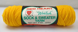 Vintage Red Heart Wintuk Sock & Sweater Orlon Acrylic Yarn - 1 Skein Yellow #230 - $6.60